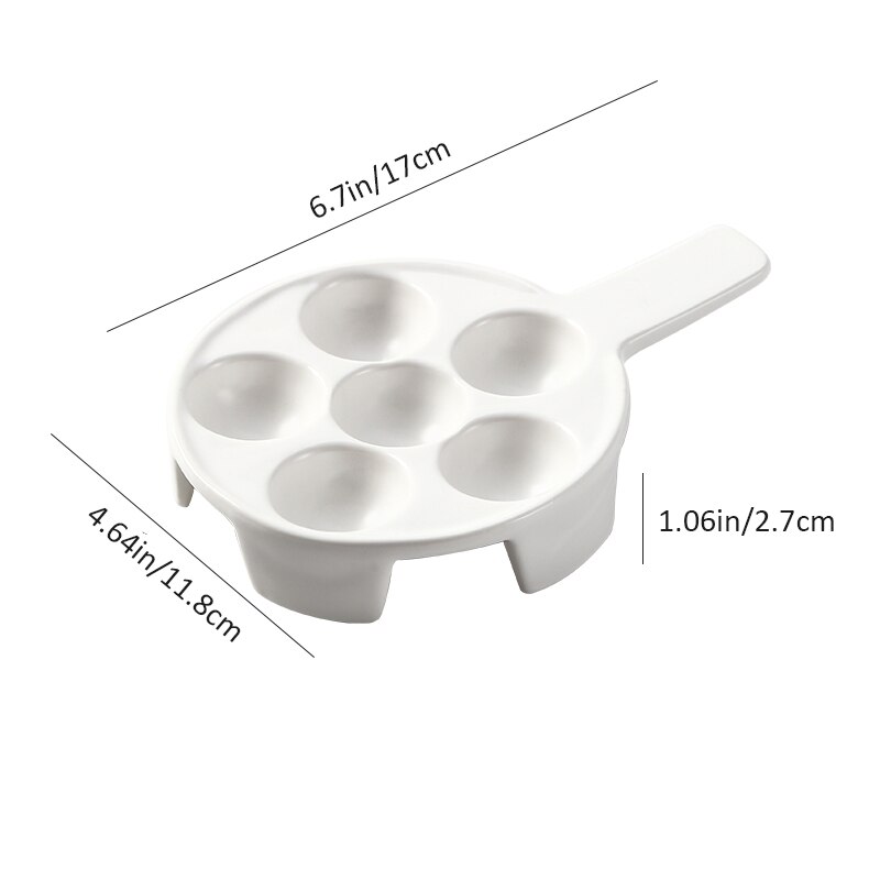 Plaque à Escargot en céramique, avec poignée, outils alimentaires, vaisselle, plateau de cuisson, Gadget de cuisine: S-white