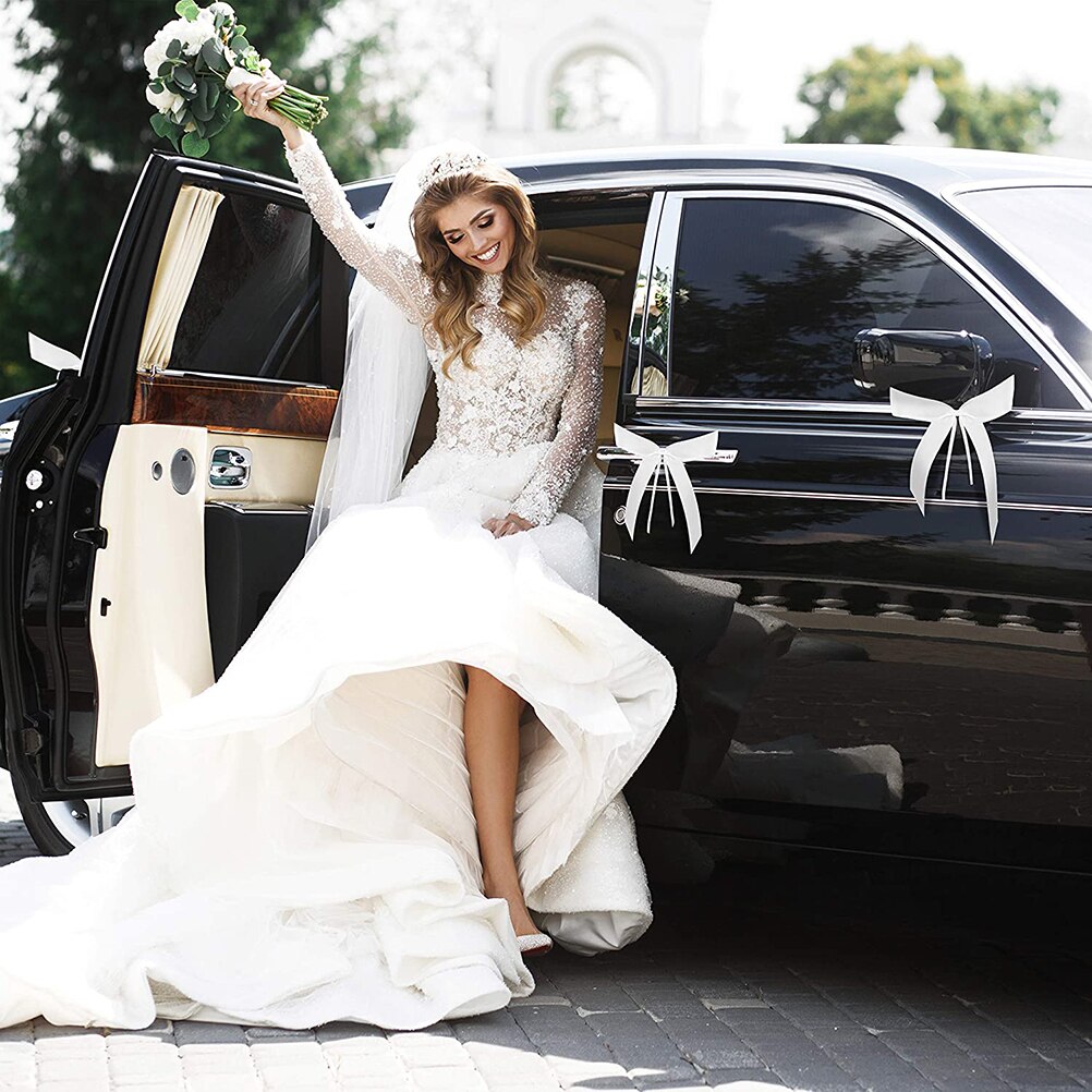 50PCS Wedding Car Bows Christmas Tree Bows Beautiful Prom Car Decorations For Wedding Festival Party #20