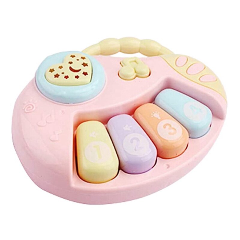 Baby Musical Toy, Educational Piano Music Toy Guitar / Rattle Toy With Lights For 0-3 Years (Piano,Pink)