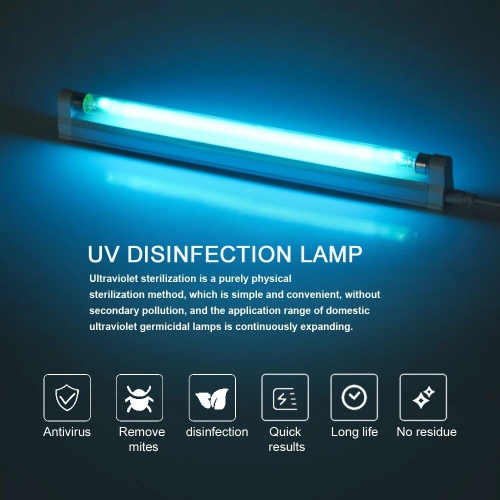 T5 UC Tube Quartz Lamp UVC Sterilizer Lamp AC 220V 110V Ozone Germicidal Light Bactericidal Ultraviolet Lamp Disinfection Deodor