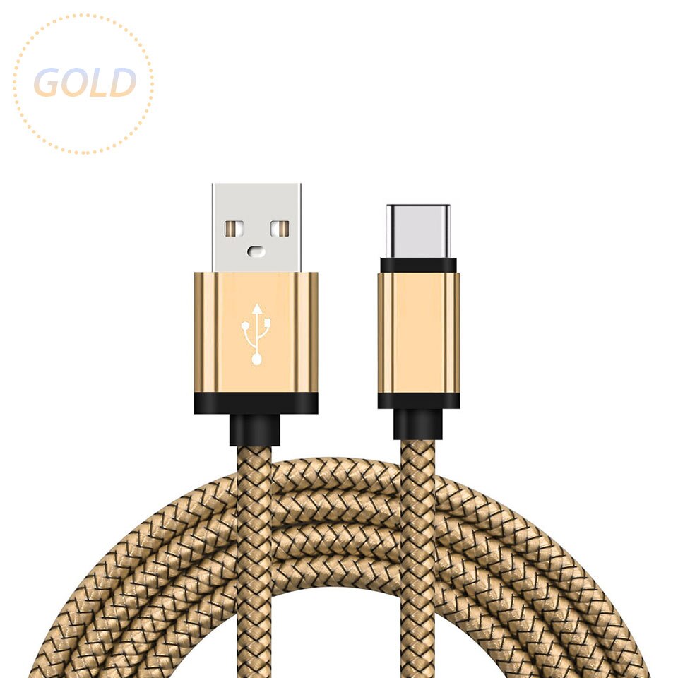 USB di Tipo C Cavo di Ricarica Per Samsung Galaxy A8/A9 2018 A3/A5/A7 2017 A01 A40 a51 1/2 Metro di Lunghezza Caricatore Del Telefono Mobile Cavo Corto: 1m Type C Cable / Gold Cable