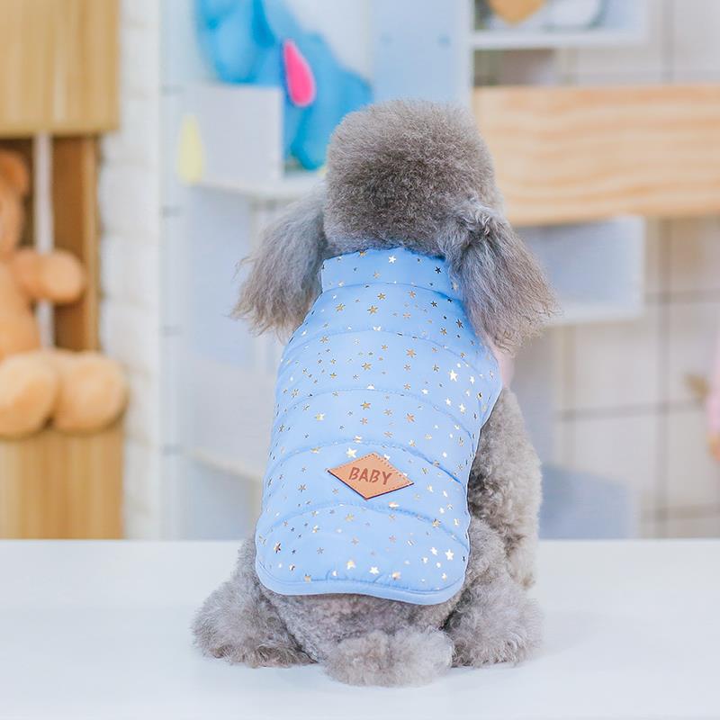 Hund vintertøj til små mellemstore kæledyr varm hund frakke jakke til små hunde chihuahua juleårspynt til hunde: Blå / Xxl