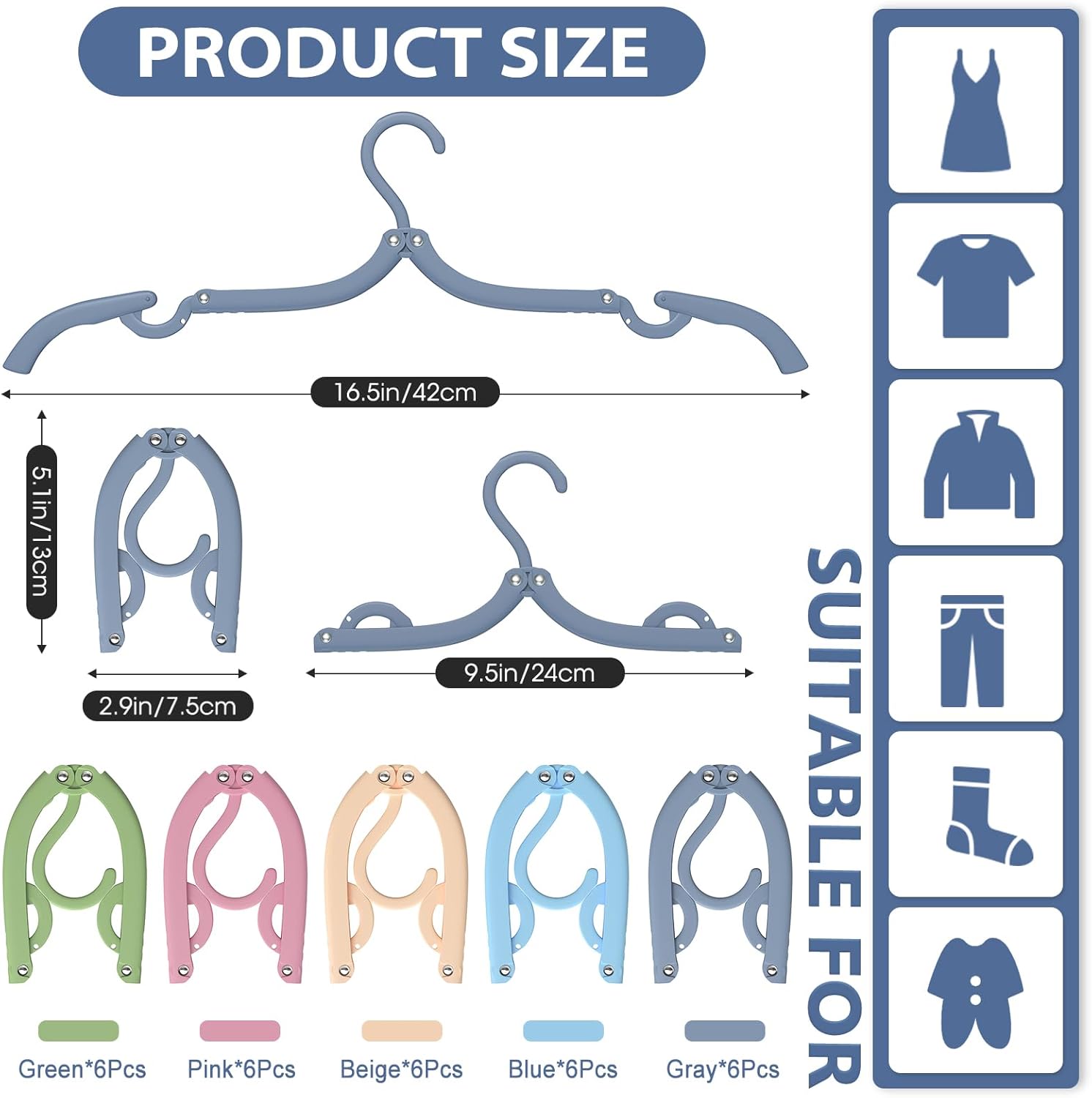 30 Pcs Travel Hangers Portable Foldable Travel Hanger Organizer, Plastic Travel Accessories Essentials Clothes Drying Rack: S