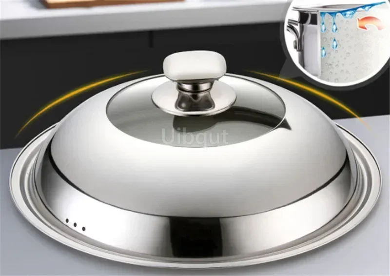 Zichtbaar Koken Wok Pan Deksel Roestvrij Staal Universele Pan Cover Zichtbaar Vervangen Deksel Voor Frituren Wok Pot Dome Wok Cover