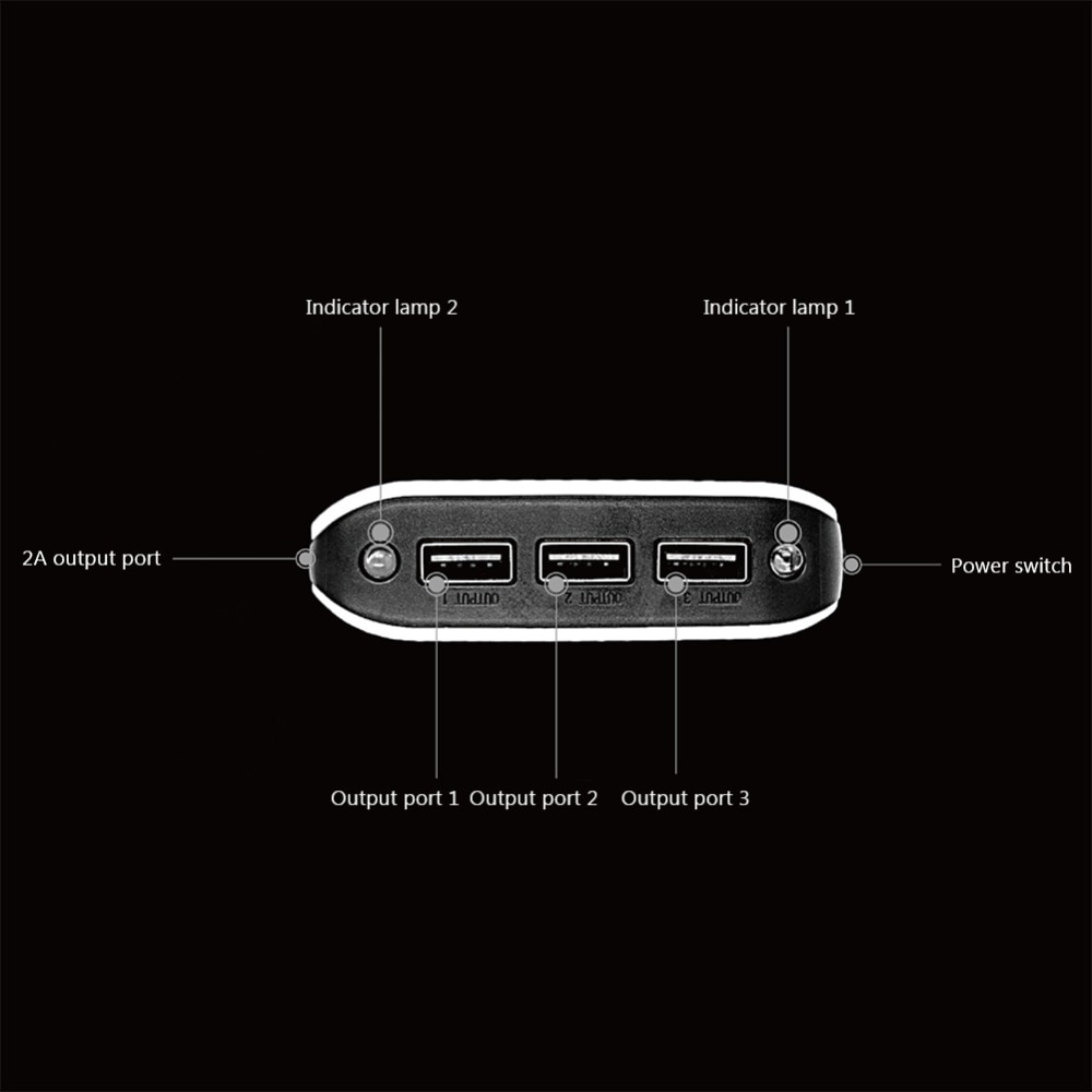 3 USB Port DIY 8x18650 Battery Power Bank Case Shell LED Light LCD Screen Display DIY Powerbank Box Holder Case