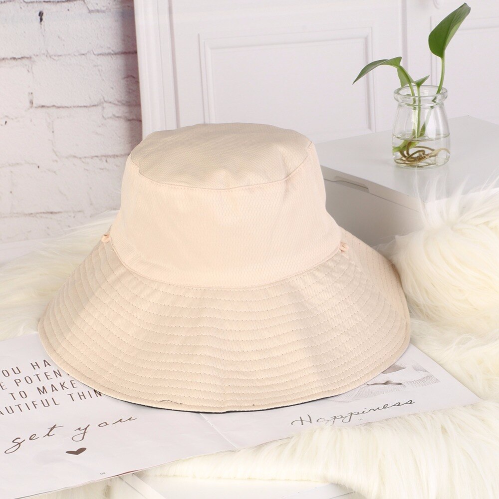 Bucket Hats Adult Unisex Cotton Polyester Double Sided Wide Brim Flat Top Fisherman Golf Cap Travel Apparel Sportswear