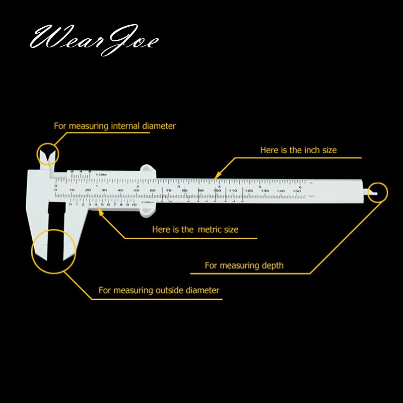 Handig Plastic Schuifmaat Vernier Gauge Micrometer 150 Mm/6 "Voor Sieraden Ring Kralen Edelstenen Parel Sieraden Winkel Teller top