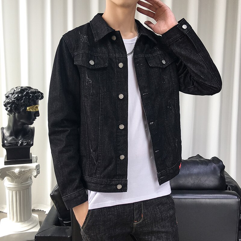 Denim Jacket Men Jaqueta Masculino Cotton Clothes Casual Jackets Man Outwear Spring Turn-down Collar Demin Coat,916