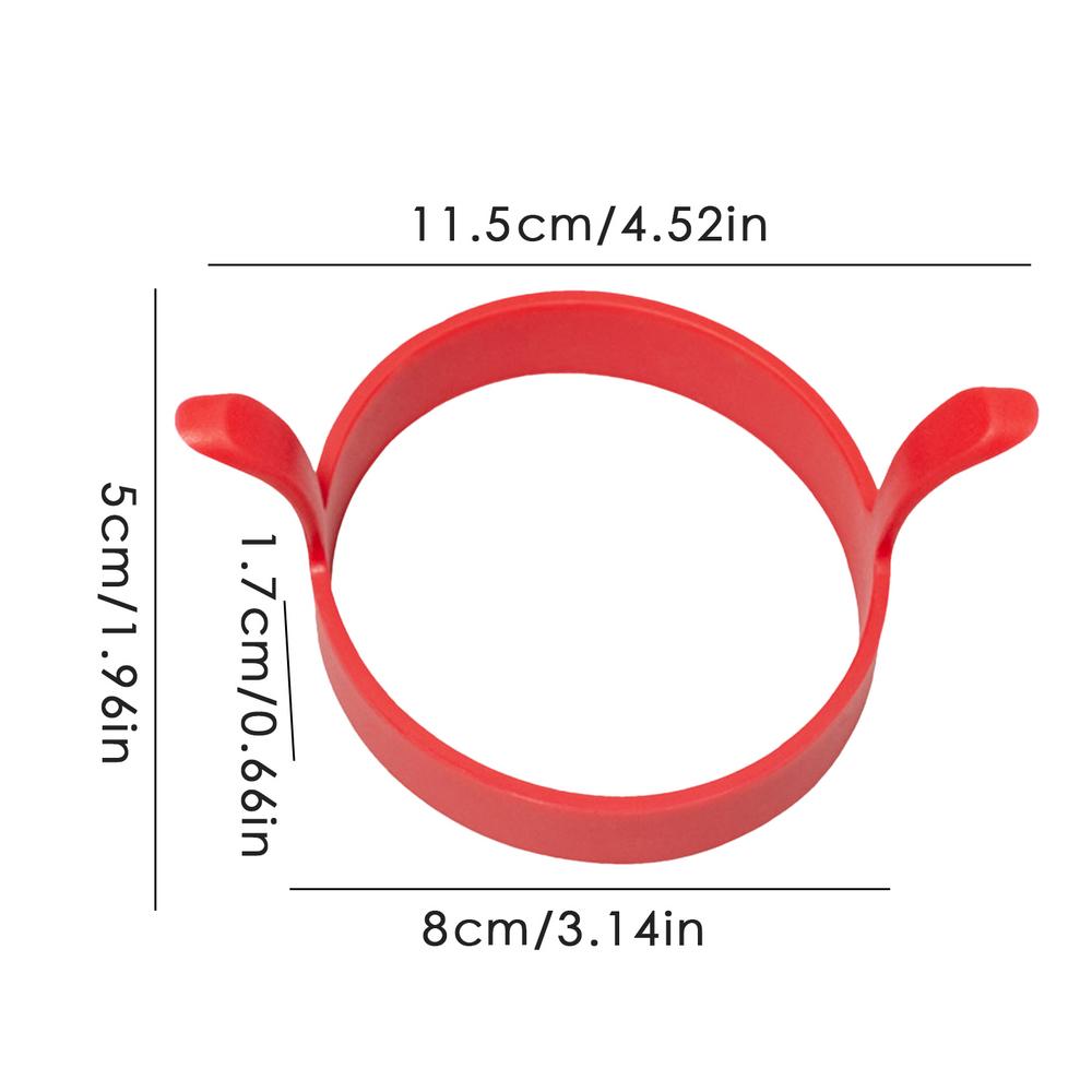 Anello in silicone Stampo per uova fritte Stampi per anelli per pancake antiaderenti Resistenti al calore Multi-funzione portatile Creativo per cucinare Strumento D IY: Rosso