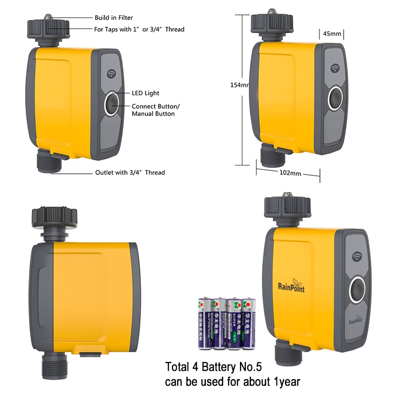 Wifi Verbinding Watering Timer Waterdicht Irrigatie Timer Water Timer Tuin Irrigatie Controller Smart Bevloeiing