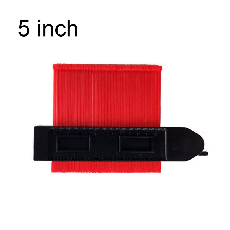 5/10 Inch Multifunctional Contour Gauge Profile Copy Gauge Profile Jig Guide Marking For Tile Edge Shape Copy Measuring Tools: 5 inch red