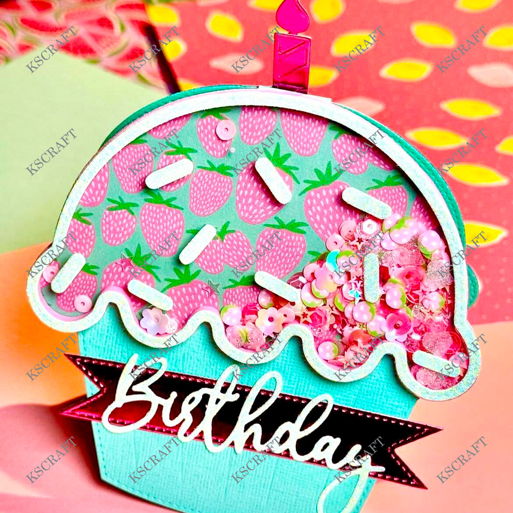 KSCRAFT Cupcake mini album Fustelle stampino per Scrapbooking fai da te Goffratura decorativa Carte di carta fai da te