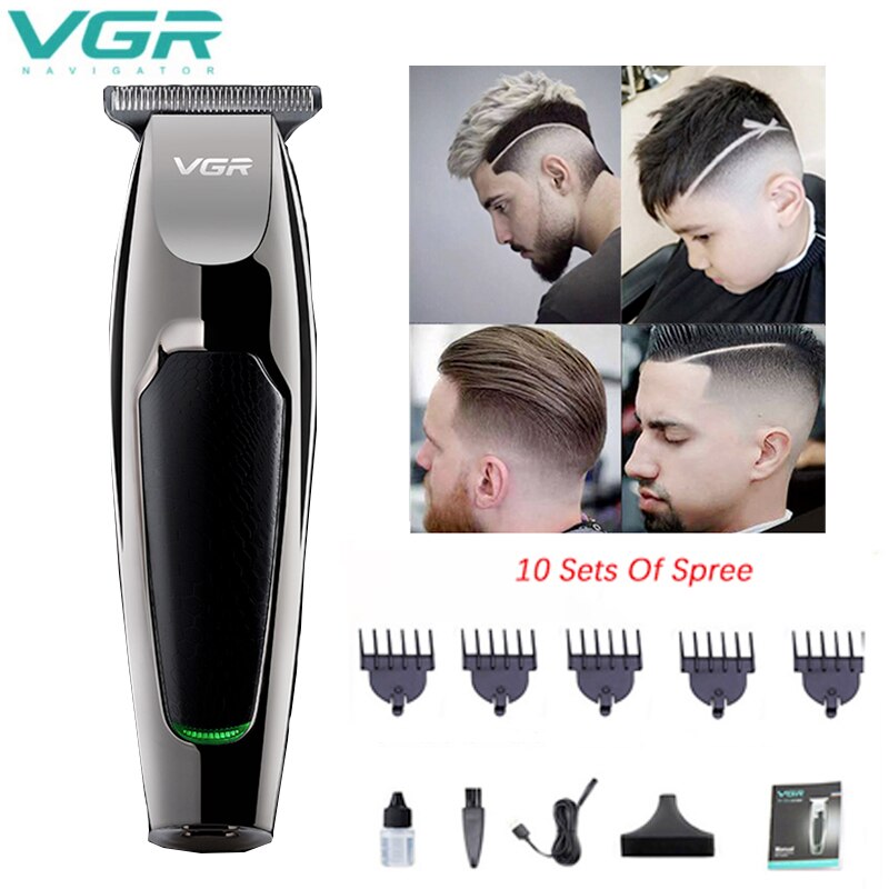 Cortadora de pelo eléctrica VGR, máquina de afeitar a prueba de agua, máquina de afeitar de barba, cortadora de pelo , máquina de corte de pelo USB para hombres cortadora de pelo maquinilla de cortar pelo