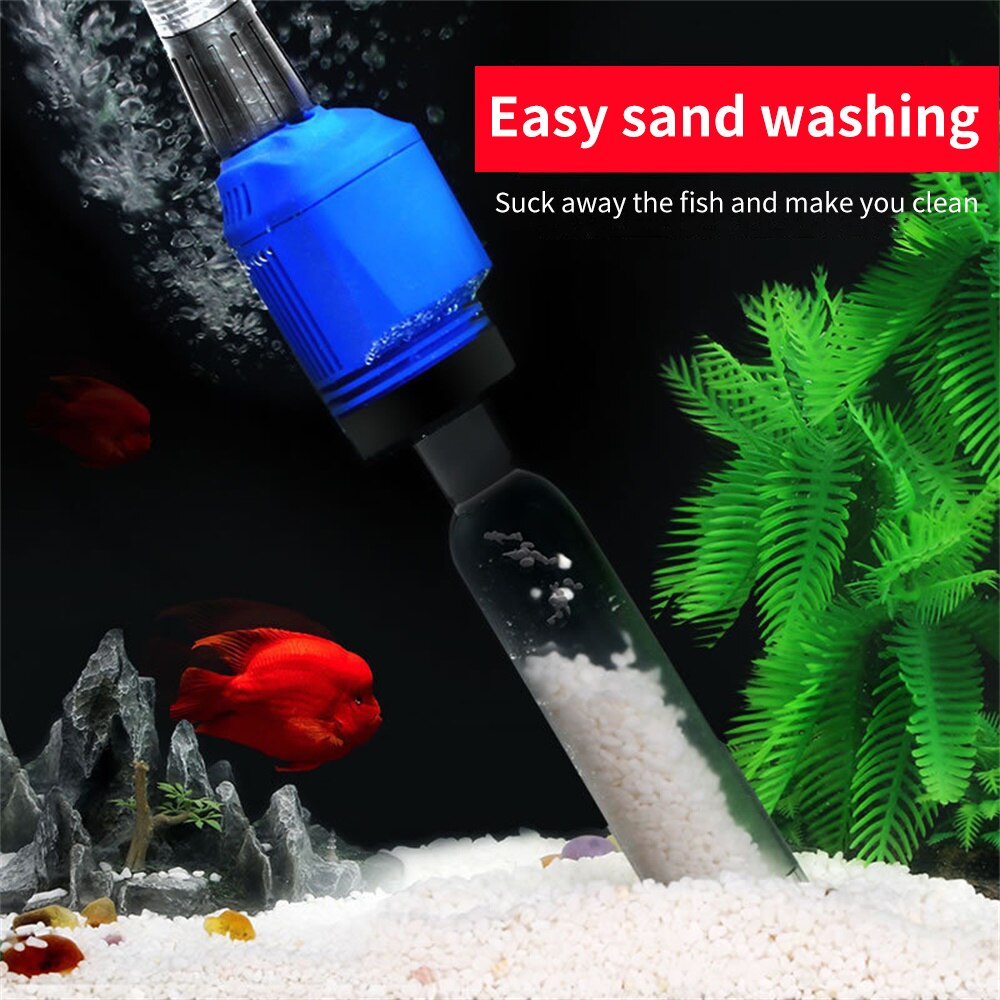 220V Powerful Suction Aquarium Electric Syphon Operated Fish Tank Sand Washer Vacuum Gravel Water Changer Siphon Filter Cleaner