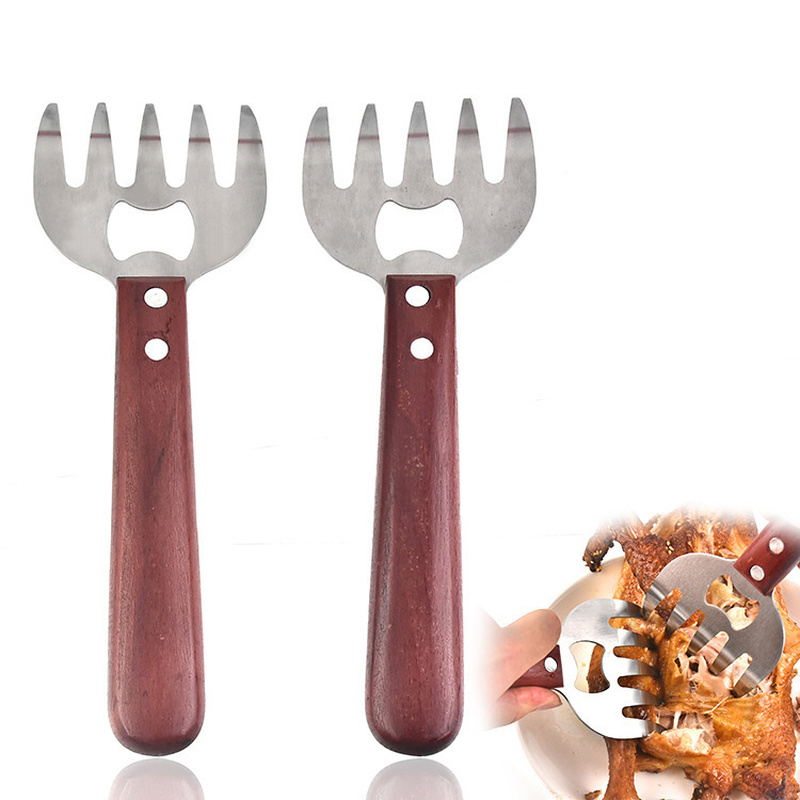 Metall kött klor strimla vassa björn lyft tång köttberedare för kalkon stek gaffel mörare grillverktyg från bränt
