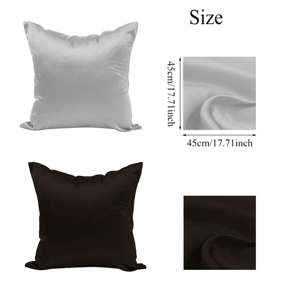 Funda de almohada de satén de poliéster suave, cubierta protectora de tela de color sólido, luz Invisible, decoración del hogar