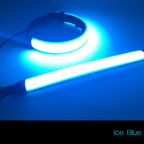 2pc universal motorcykel blinklys 12v led gaffel blinklys strip lys blinkende rav lampe til 45-70mm: Isblå