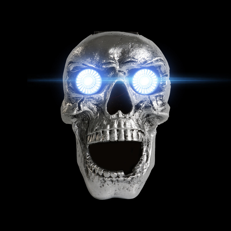 Motorcycle Skull Headlight Universal Custom LED Heada Light Resin Skull HeadlLamp Halloween Motorcycle Decorative Lights