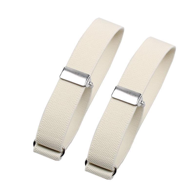 HEIßER 2Pcs Herren Hülse Strumpfbänder Halter Elastische Armband Hemd Hülse Halter Frauen Männer Einstellbare Nicht-Slip arm Manschetten Bands: WHITE