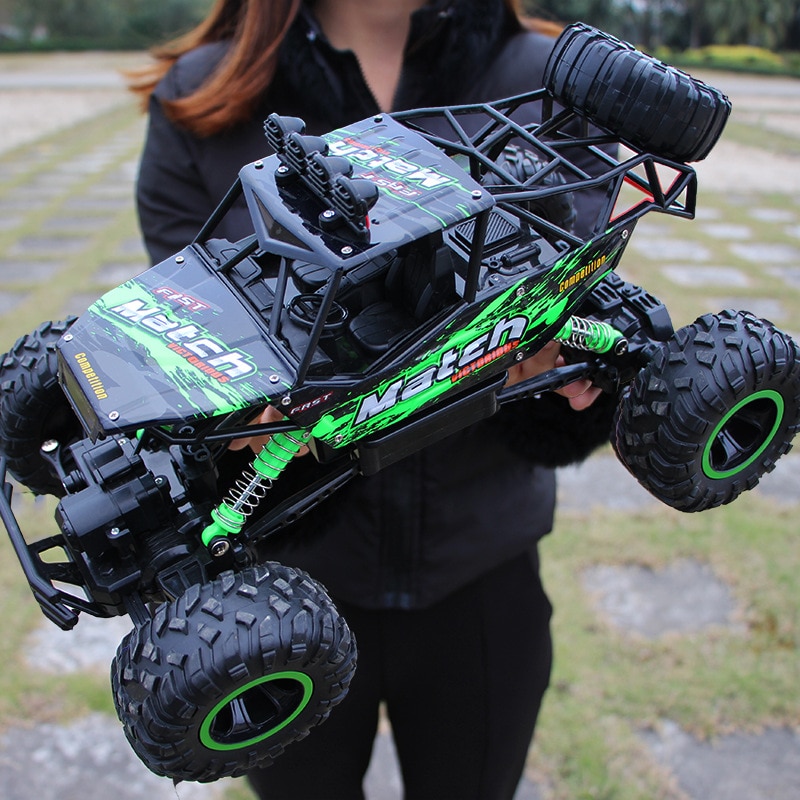 37cm RC Car 4WD 2.4GHz climbing Car 4x4 Double Motors Bigfoot Car Remote Control Model Off-Road Vehicle Toys for kids and adults: green 37cm