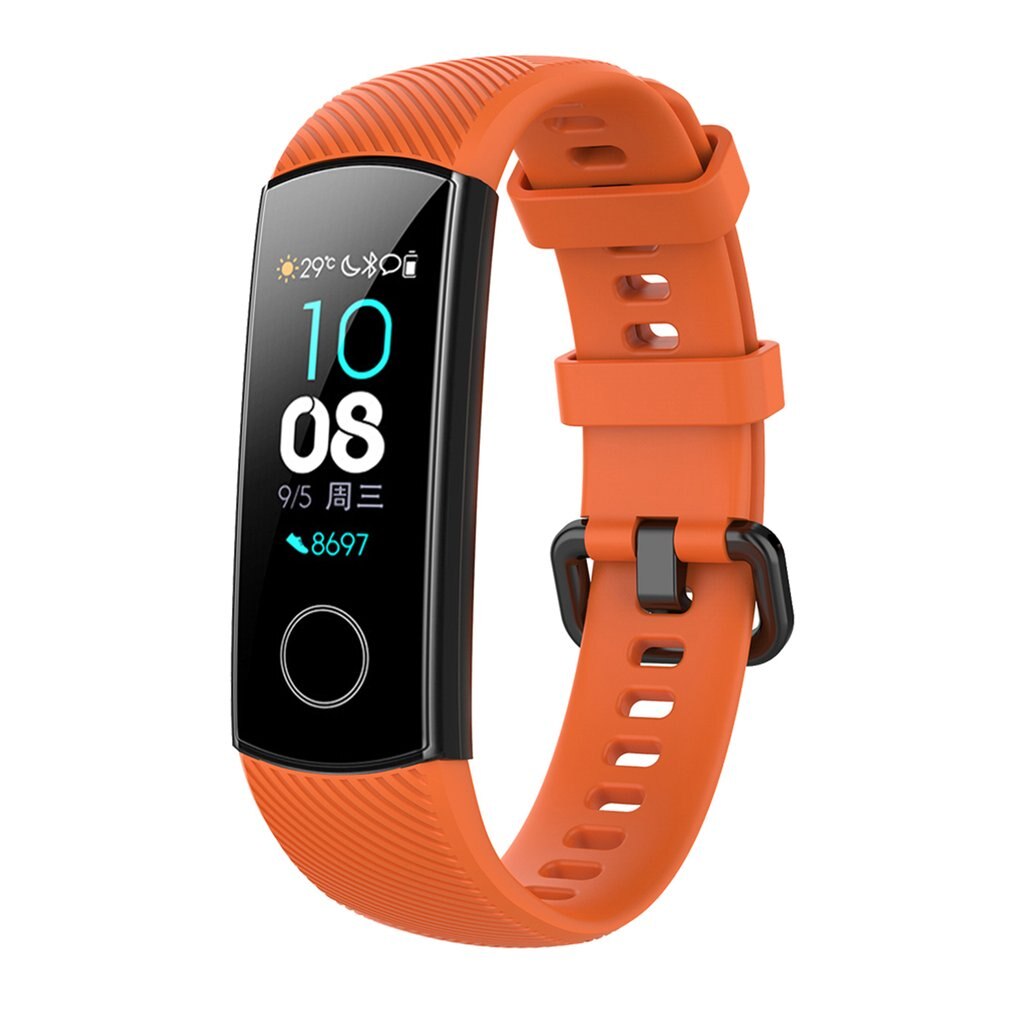 Silikon Bilek Cinturino Da Polso Per Huawei Honor Fascia 5 Standard Smart Wristband di Sport Del Sostituzione Del Braccialetto Cinturino Da Polso Cintura: Orange