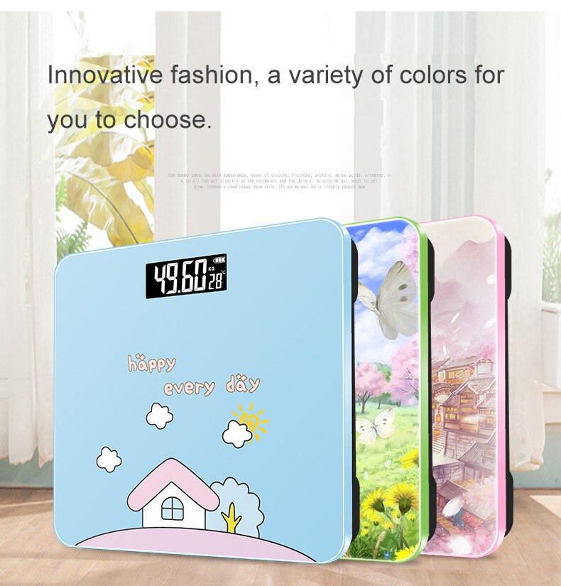 Cartoon digitale badkamerweegschaal body mi weegschaal vloer slimme kamerbalans gehard glas piratenkat kinderweegschaal