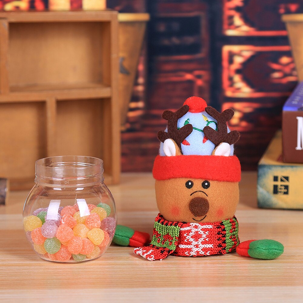 Child Kids Christmas Plastic storage container Candy Jar Storage Bottle Santa Bag Sweet christmas decorations for home Box
