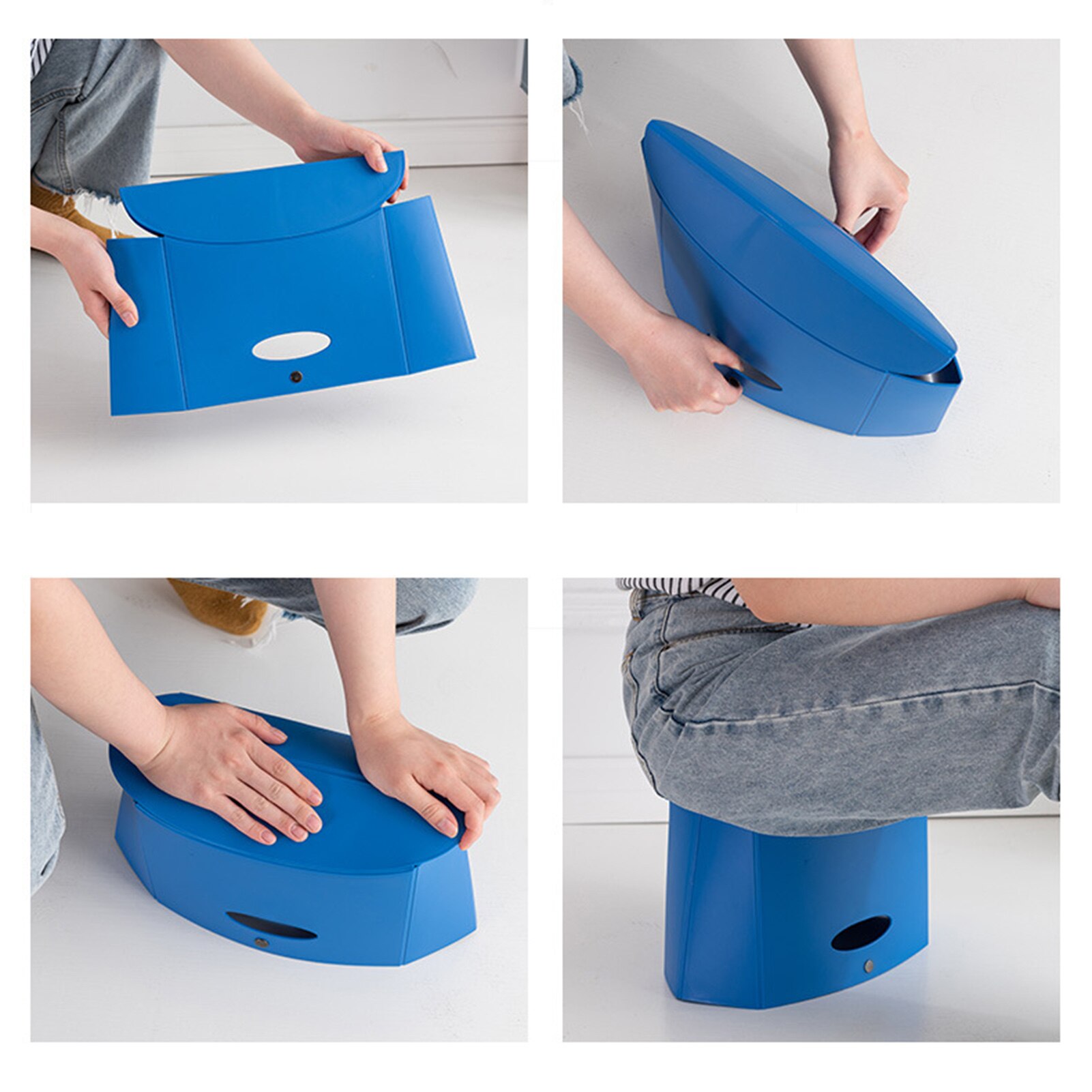 Plastic Folding Step Stool Home Train Outdoor Fishing Portable Stool Ultra Light Mini Camping Chair Bathroom Low Stool