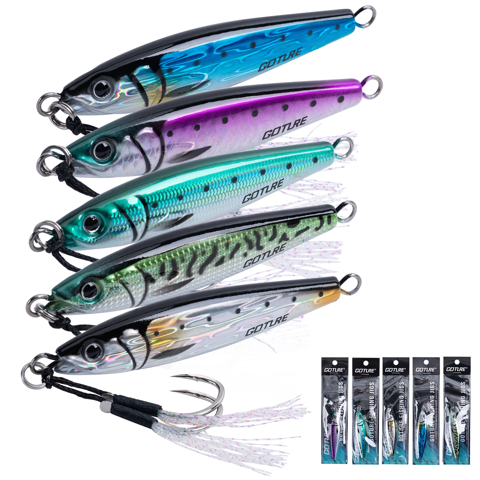 Goture métal coulant appât 30g 60g 80g 100g 150g grands gabarits métalliques verticaux leurre de pêche en haute mer leurre de gabarits d'eau salée appât dur: 40mm / Gris clair