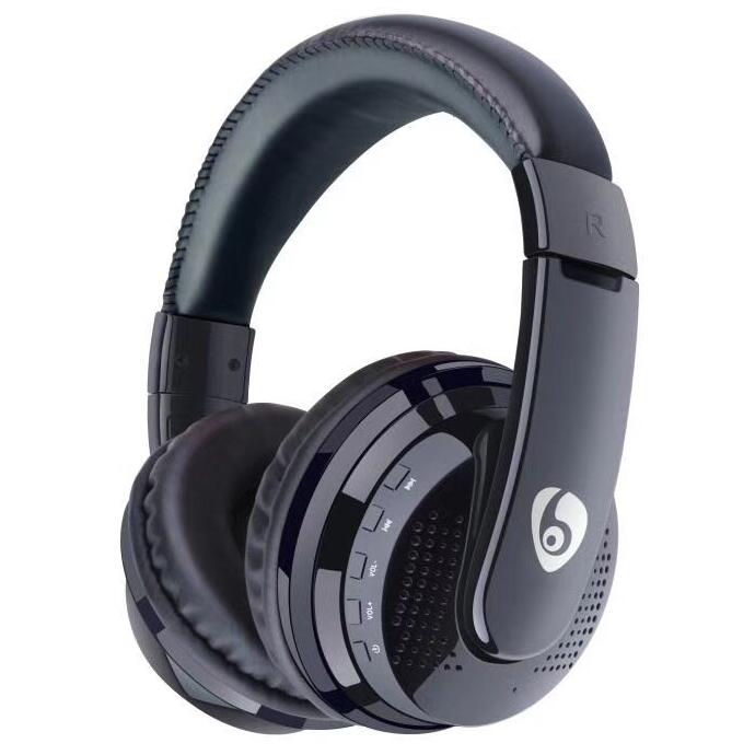 3,5mm Kabel Headset MP3 Spieler mit FM Radio Karte Spielen Max zu 32GB Bluetooth Kopfhörer Drahtlose Kopfhörer Für PC Handys TV Spiele: Schwarz