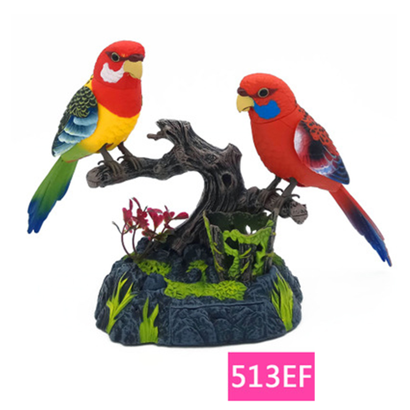 Sound Voice Control Electric Bird Pet Toy Electric Simulation Induction Bird Cage Birdcage Kids Toy Garden Ornaments