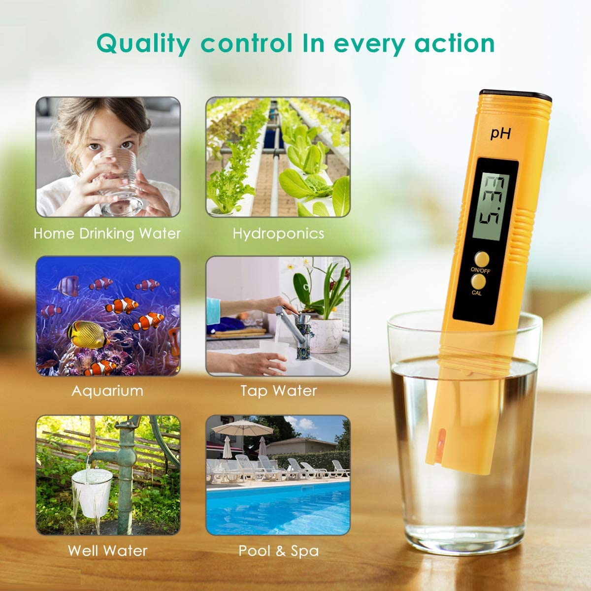 Medidor de PH Digital LCD de alta precisión, probador de agua para agua, comida, acuario, piscina, hidropónica, tamaño de bolsillo, 0-14 PH 0,01