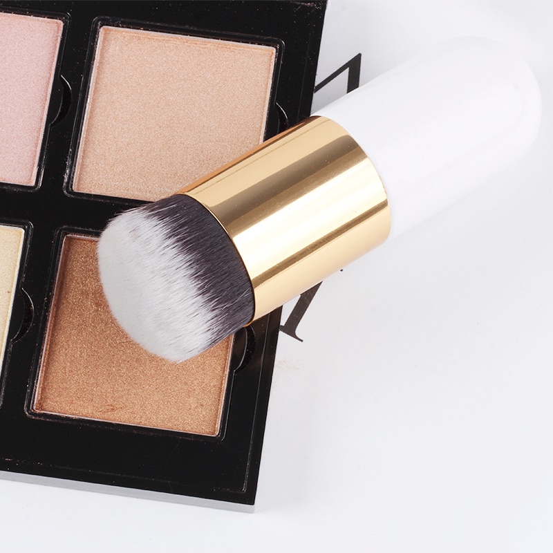 1Pcs Houten Foundation Cosmetische Wenkbrauw Oogschaduw Brush Foundation Brush Draagbare Professionele Zachte Make-Up Borstel