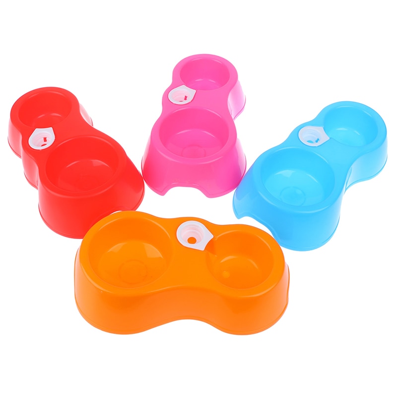 1pcs Dual Port Dog Cat Pets Automatic Water Dispenser Feeder Bowl Utensils Pet Drinking Water Feeder Bowl