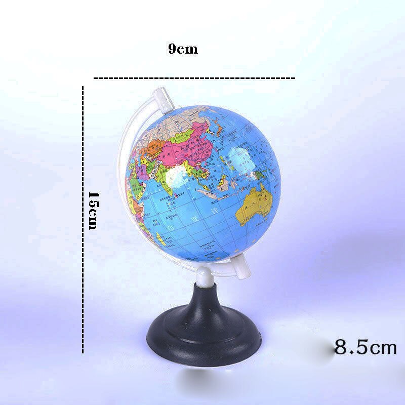 8.5cm Rotary World Globe Model Globe World Map Geography Educational Toy With Stand School Teaching Supplies Aids Students Kids