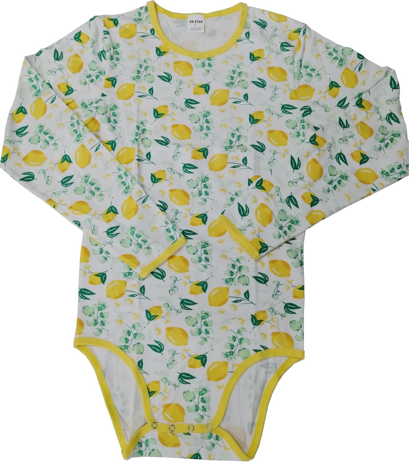 Lemon bodysuit with sleeve/adult long sleeve bodysuit romper /adult bodysuit/abdl clothes/adult onesie: S