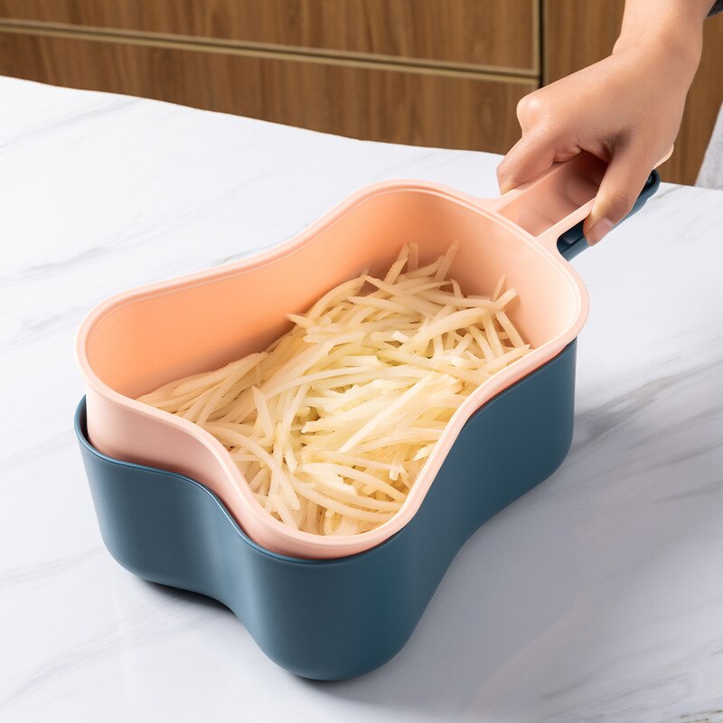 Küche Ukulele Multifunktionale Ablauf Korb Kartoffeln Rost, Schälen, Scheibe, und Blume Gemüse Cutter küche Spielereien
