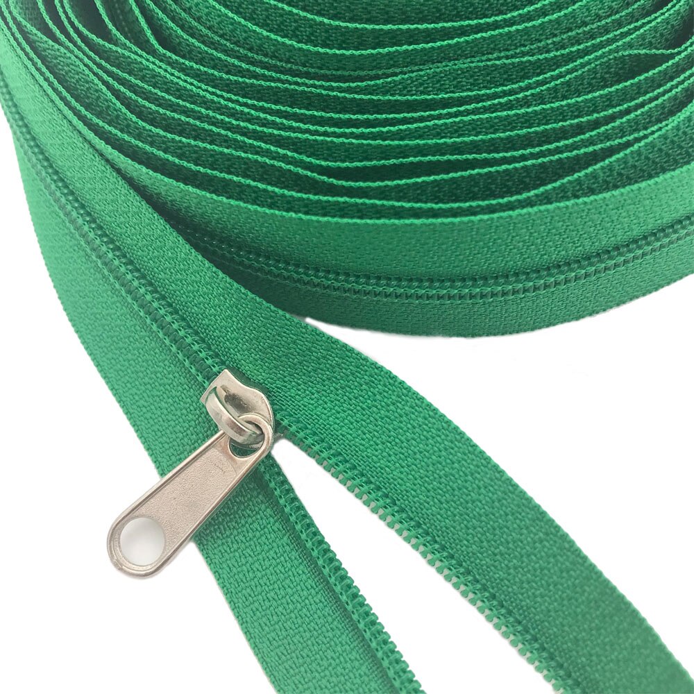 3 # Bulk Nylon Coil Ritsen met Rits Sliders Groen Yard Ritsen Voor DIY Thuis Kerst Craft Naaien Kledingstuk Accessoires: 10 Meter(10.9 yard)