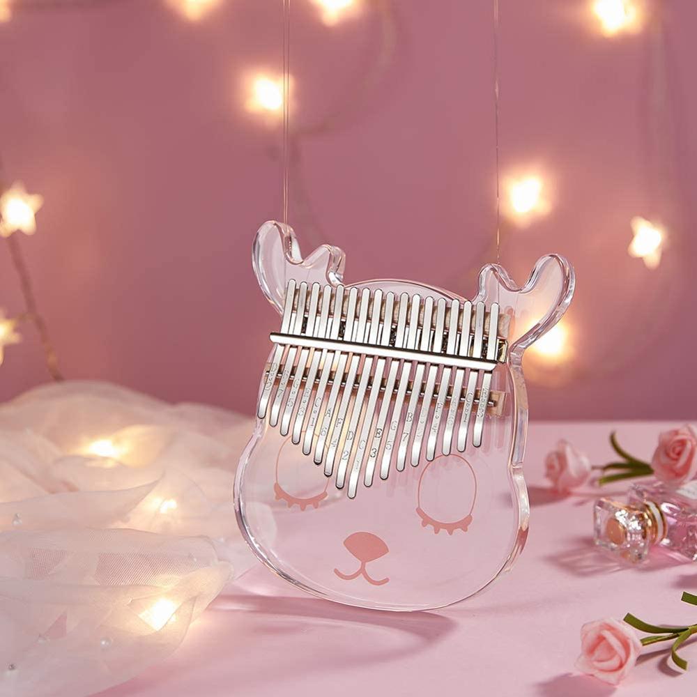 Piano de pulgar Kalimba de 17 teclas, Piano de dedo de madera acrílico transparente portátil, instrumento Musical para niños adultos principiantes