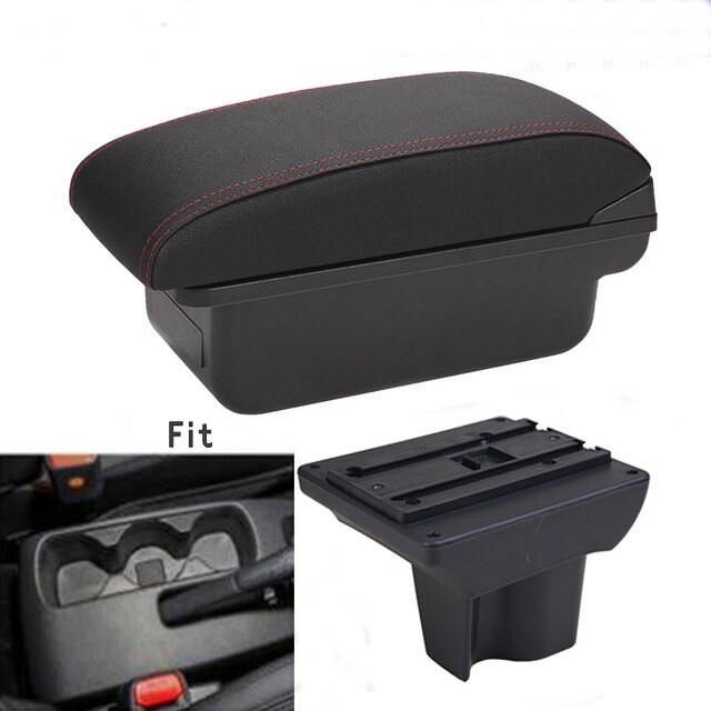 For TOYOTA RUSH ARMREST Armrest box Car accessories Interior storage box Original armrest chargeable usb: A-Black red line