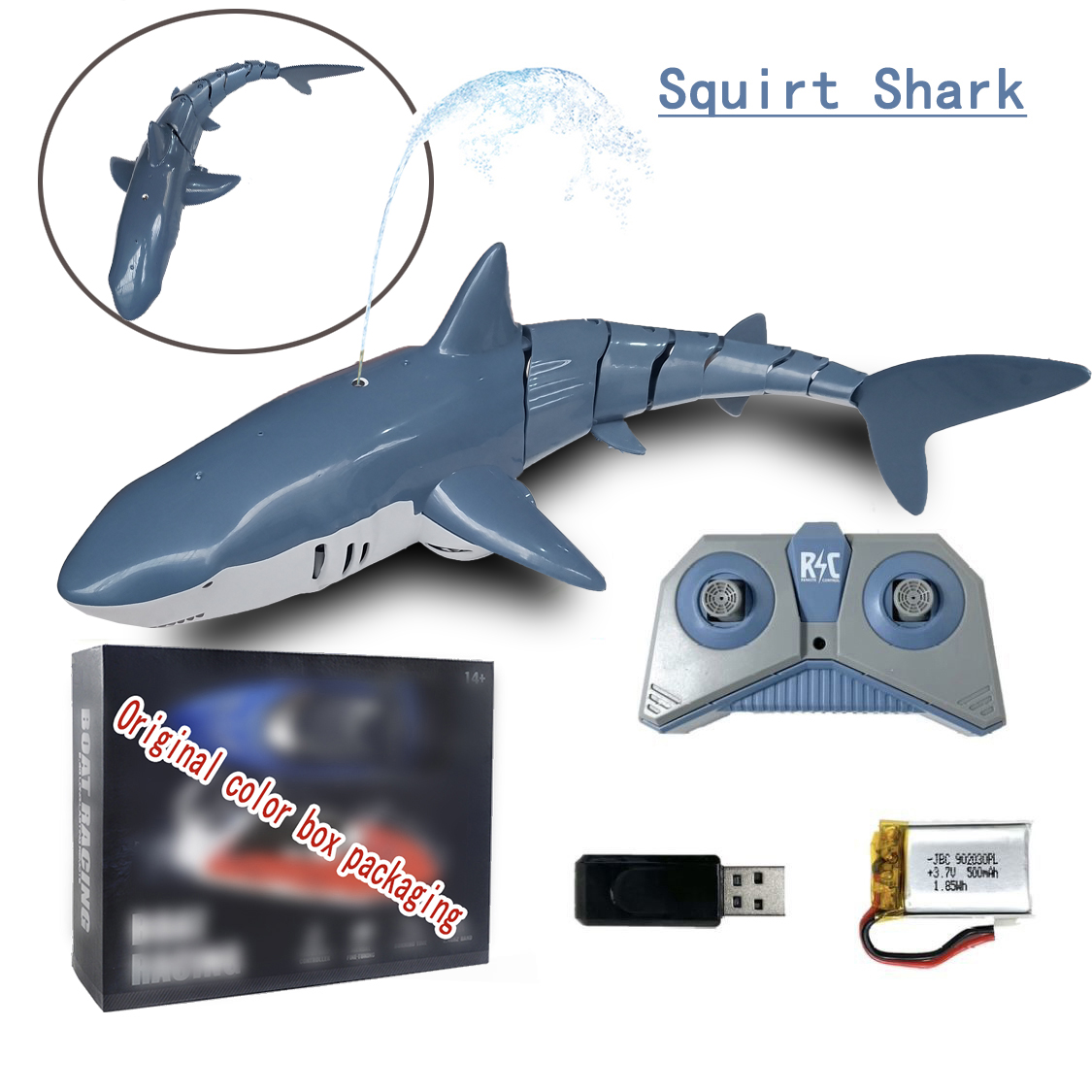 Rc Wal Hai Spielzeug Roboter Fernbedienung Tiere Marine Leben Badewanne Schwimmbad Elektrische Fisch freundlicher Schlecht Spielzeug für freundlicher Jungen U-Boot: SquirtWater Hai C2