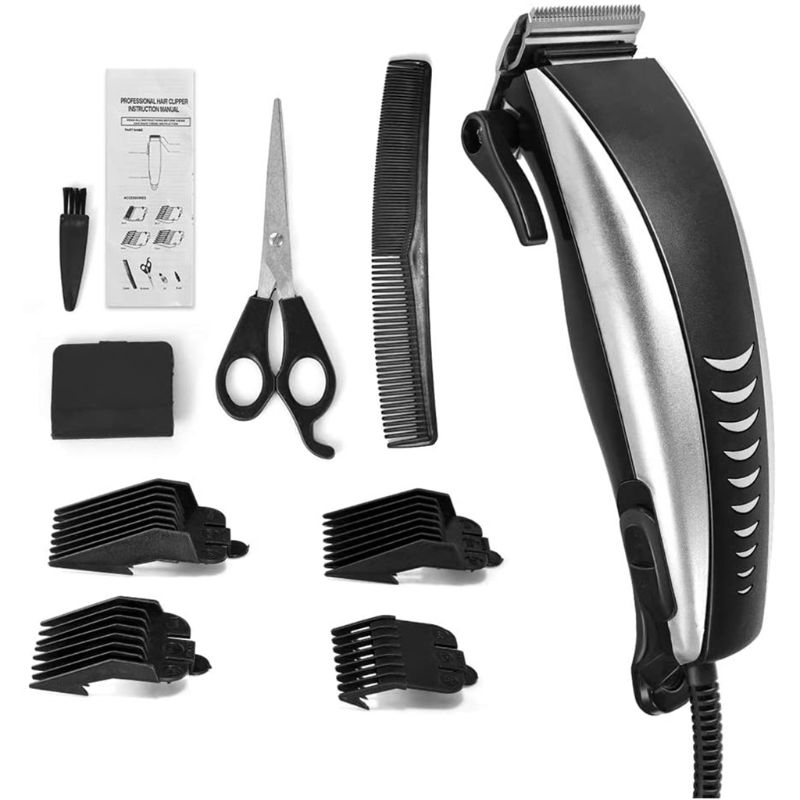 Profissional elétrico plug-in cabelo clippers aparador de barba barbeiro grooming kit recarregável sem fio máquina de corte de cabelo barbeador