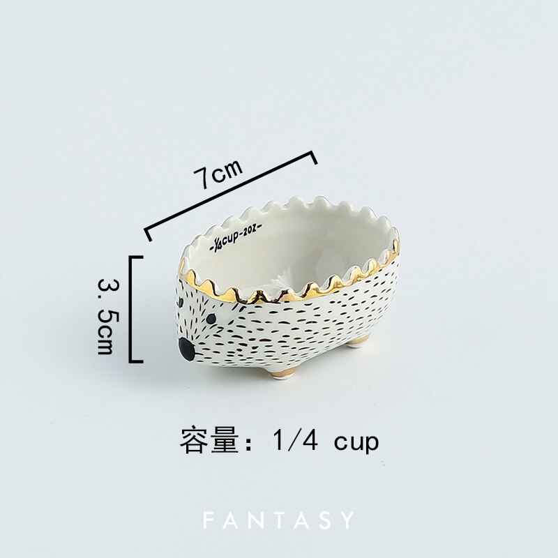 Nordic hedgehog hamster food box jewelry storage box ceramic key Storage bucket eating bowl Fruit salad bowl LB43011 trinket box: 7CMX3.5CM