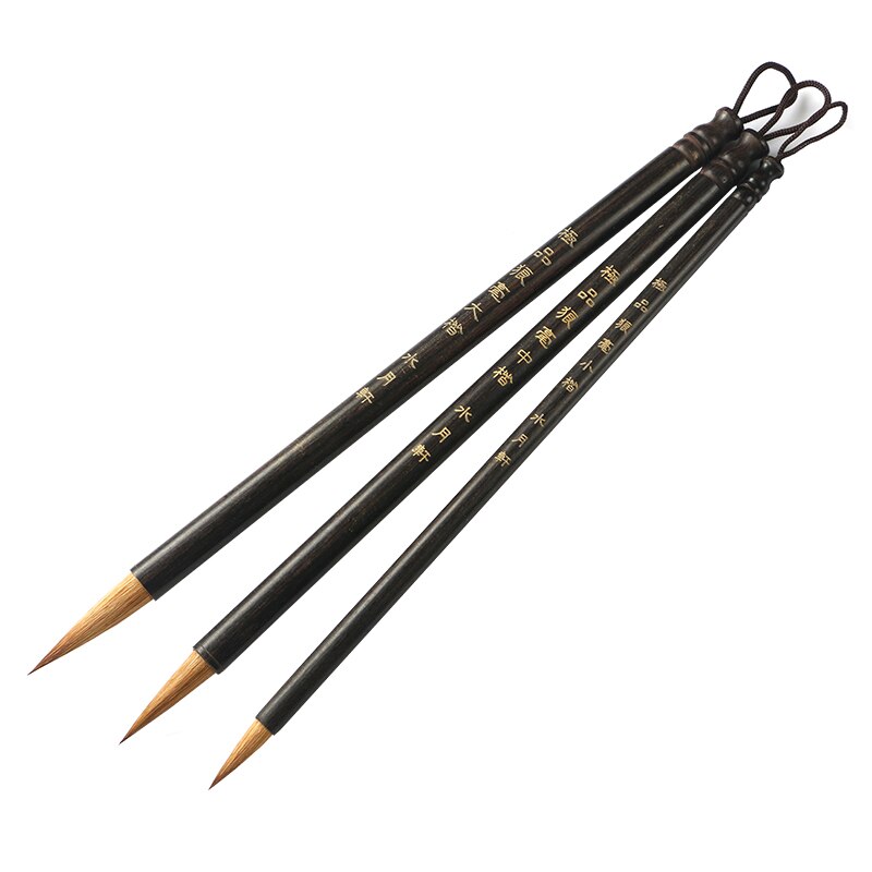 Chinese Brush Pen Set Chinese Wezel Haar Kleine Reguliere Script Brush Pen Set 3 Stks/set Chinese Wolf Haar Kalligrafie Borstels