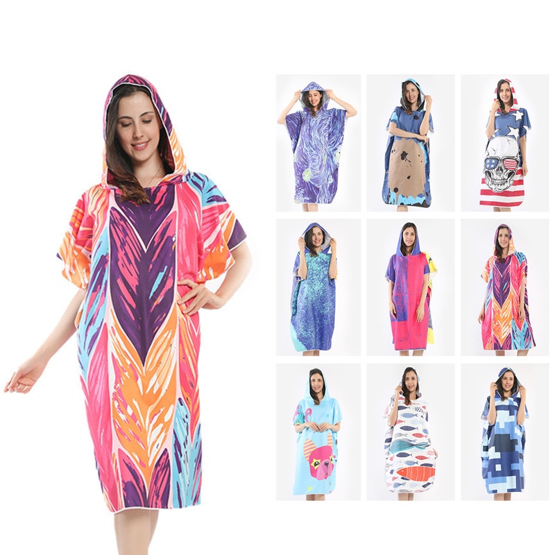 Szybkoschnący szlafrok kąpielowy, ręcznik plażowy z kapturem, ręcznik plażowy dla dorosłych, ponczo, ręczniki damskie, męskie, peleryna robić pływania