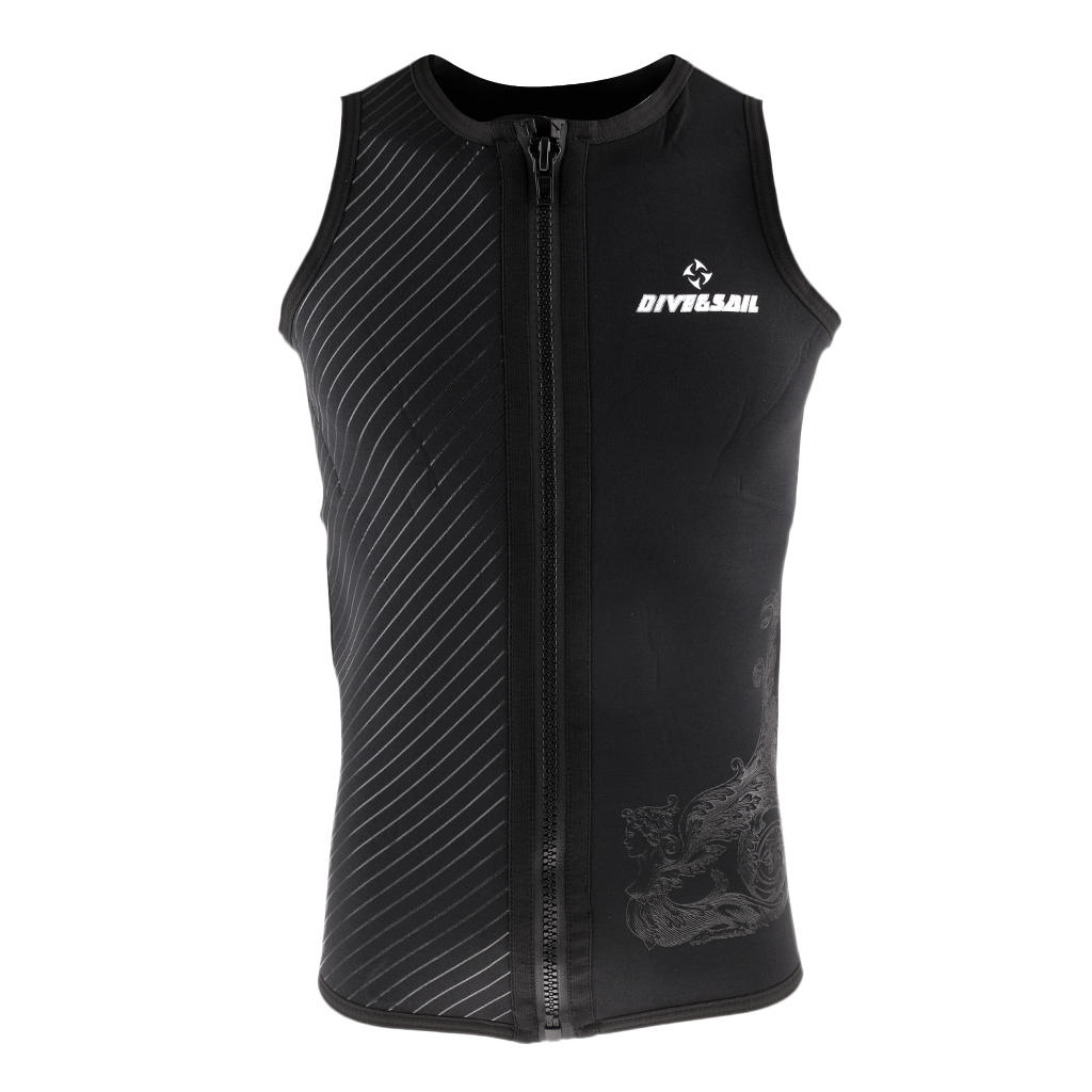 3mm neopren-herren-neoprenanzüge, hochwertiges ärmelloses neopren-overall-weste zum tauchen, surfen und schnorcheln, schwarz