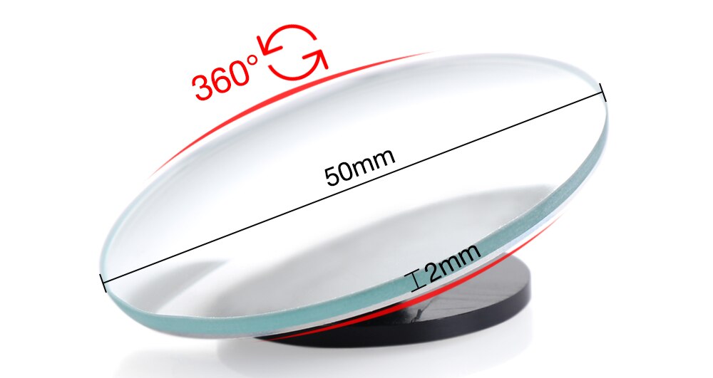 Miroir d'Angle Mort HD, 360 Degrés, Rétroviseur de Voiture, Convexe et Réglable, pour Voiture, Grand Angle, de Stationnement, Sans Bords