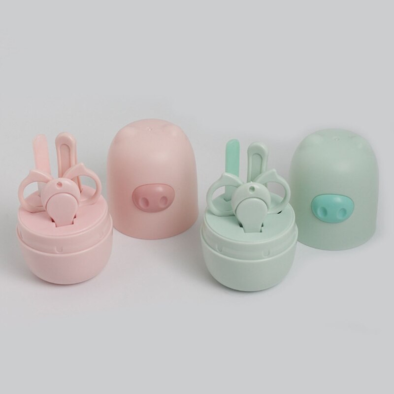 Professionelle 4-in-1 Sichere Baby Nagel Pflege Set mit Cartoon Fall Baby Nagel Knipser Schere Nagel Datei und Pinzette