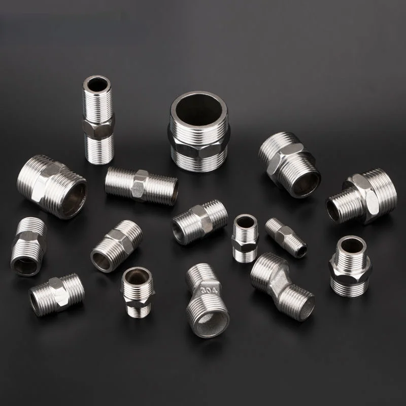 Stainless Steel Lengthen 1/8" 1/4" 3/8" 1/2" 3/4" BSP Male x Male Thread Hex Nipple Threaded Reducer Pipe Fitting