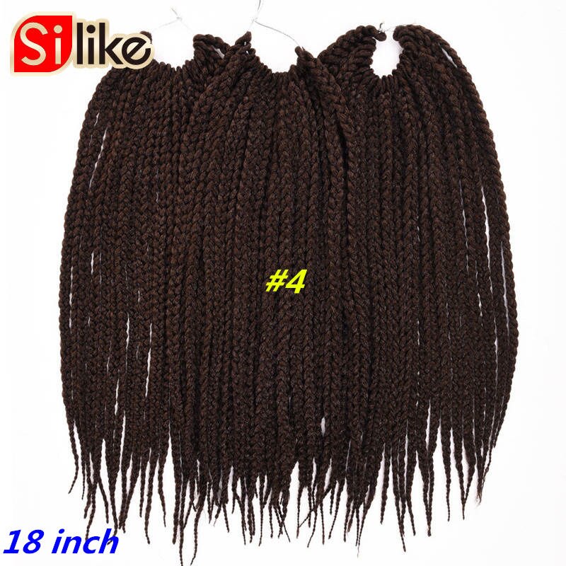 Ombre Grey 18 Inch Synthtic Micro Crochet Box Braids Hair Extension 24 Roots hair Braiding for Black Women: #4